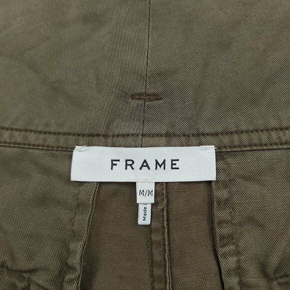 Frame Harem Pants Womens Medium Green Pleated High Rise Tapered Ankle Zip - Picture 10 of 12